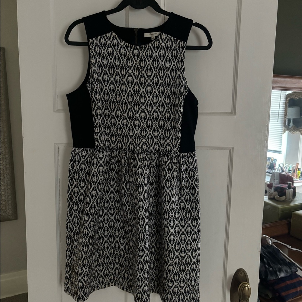 Madewell Black and White Patterned Dress